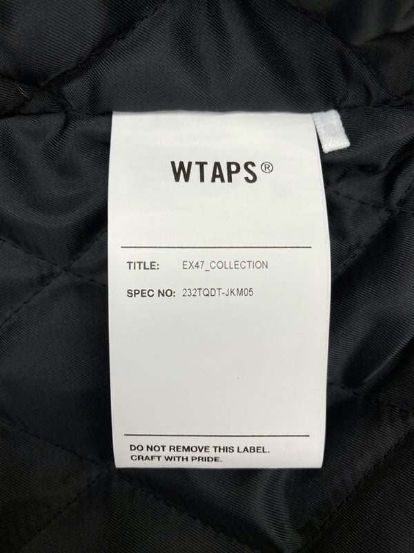 ダブルタップス WTAPS 23AW TEAM JACKET NYLON TWILL LEAGUE チーム ジャケット ナイロン ツイル リーグ 刺繍 アウター 黒 232TQDT-JKM05 サイズ 03 ジャケット ロゴ ブラック 104MT-870