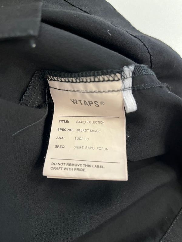 ダブルタップス WTAPS WTAPS 20SS BUDS SS/SHIRT.RAPO.POPLIN ミリタリーシャツ トップス ロゴワッペン 半袖 メンズ 黒 日本製 201BRDT-SHM05 サイズ X 02 半袖シャツ ロゴ ブラック 101MT-4466