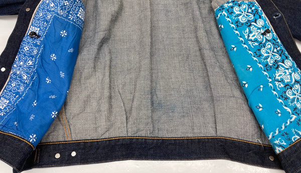 ワンピースオブロック One Piece Of Rock 2nd デニムジャケット Gジャン ハギ付き 407XXX 1954モデル M-54 バンダナ 濃紺 サイズ48 ジャケット 無地 ネイビー 104MT-1040