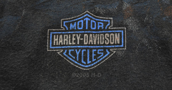 ハーレーダビッドソン HARLEY-DAVIDSON  2005年 EMBLEM エンブレム プリント Tシャツ 2XL 2XL Tシャツ ブラック 3Lサイズ 103MT-3019