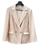 セルフォード CELFORD 袖スリット リネンライクジャケット ダブル テーラード ゴールドボタン フォーマル オフィスカジュアル PINK CWFJ231051 ジャケット 無地 ピンク SIZE36 104LT-129