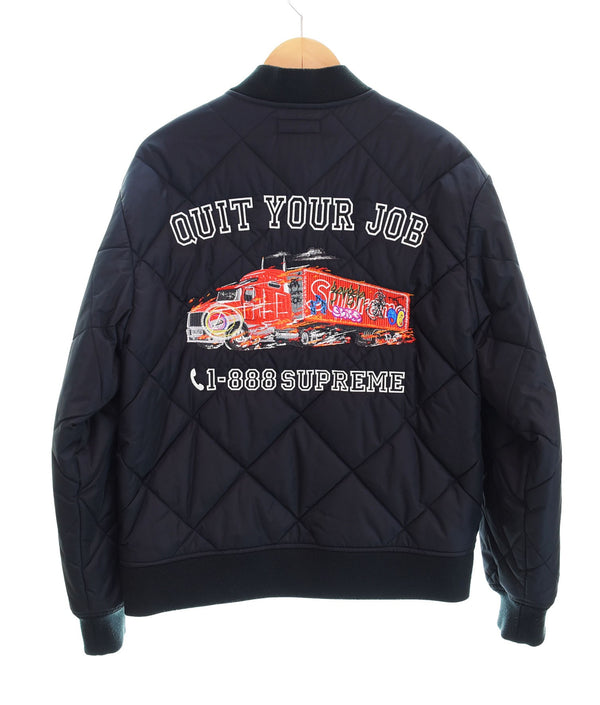 シュプリーム SUPREME 21FW 21AW Quit Your Job Quilted Work Jacket  クイット ユア ジョブ キルテッド ワーク ジャケット キルティング M ジャケット ブラック 103MT-2294