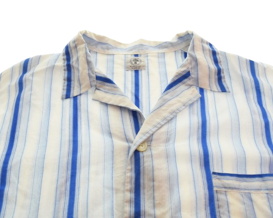 セントマイケル SAINT MICHAEL 22ss STRIPE PJ SHIRT ストライプ パジャマ シャツ SM-S22-0000-047 長袖シャツ ブルー Lサイズ 103MT-3234