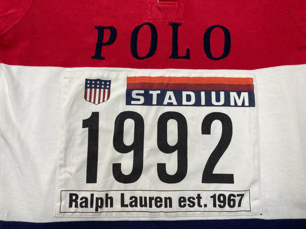 ラルフローレン RalphLauren 90s 90年代 POLO STADIUM 1992 OG Rugby Shirt ポロ スタジアム ラガーシャツ トリコ  ロンT 104MT-1616