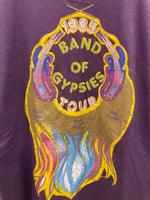 バンド band 1985 BAND OF GYPSIES TOUR バンド オブ ジプシーズツアー 紫 ツアーTシャツ 袖シングル US古着 バンドTシャツ Tシャツ パープル Lサイズ 101MT-2975