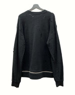 ジョンローレンスサリバン JOHN LAWRENCE SULLIVAN 20ss DAMAGED SWEAT ZIPPED PULLOVER ダメージ スウェット ジップ プルオーバー 加工 チャック 黒 5A002-0420-30 スウェット 無地 ブラック Mサイズ 104MT-958