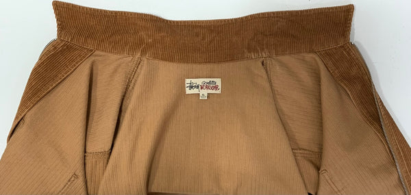 ステューシー STUSSY 22AW Wide Wale Cord Zip コーデュロイ ワーク 1110243 ジャケット ブラウン XLサイズ 201MT-4159