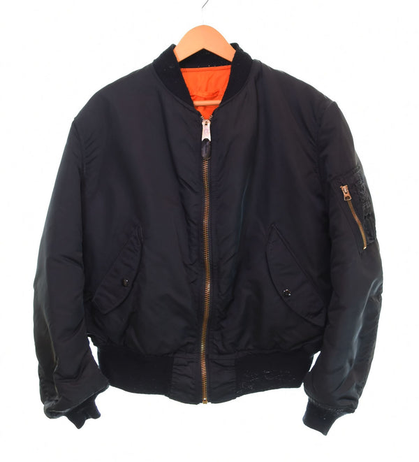 アルファ インダストリーズ ALPHA INDUSTRIES 90s 90's MA-1 フライト ジャケット IDEAL ZIP  90年代 USA製 0615-00-573-8335 ジャケット ブラック Lサイズ 103MT-2579