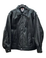 US US古着 LEATHER JACKET レザー ジャケット NOTHING ELSE IS A PEPSI ジップアップ ペプシ 企業 アウター 黒 ジャケット 無地 ブラック XLサイズ 104MT-2226