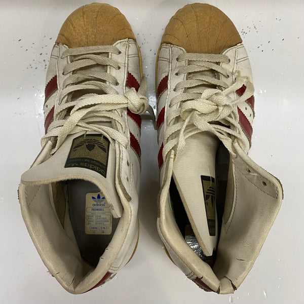 【曜日割引対象外】 アディダス adidas 80's PRO MODEL フランス製 made in france 金ベロ 5 1/2 メンズ靴 スニーカー ホワイト 24.5cmサイズ 201-shoes1585 VB