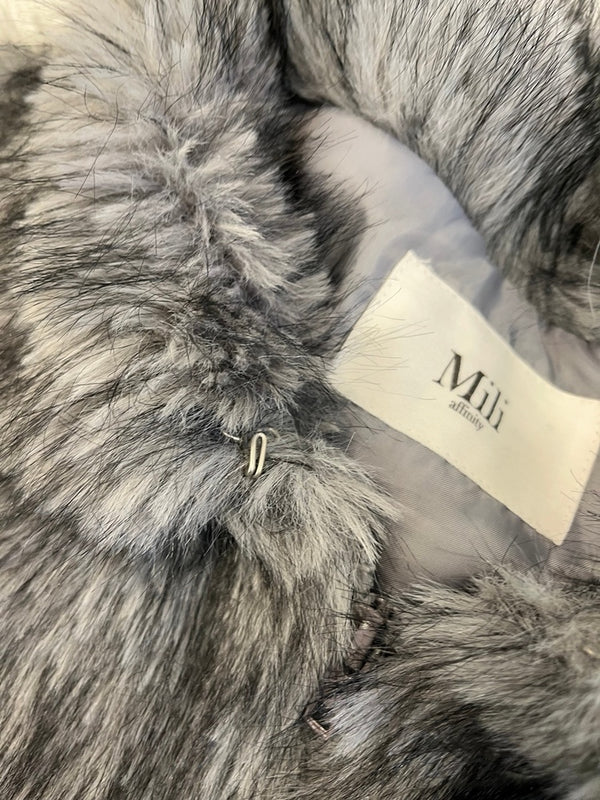 ミリアフィニティ Mili affinity フェイクファー ショート丈 ダブルジップジャケット ファージャケット ジャケット グレー フリーサイズ 101LT-219