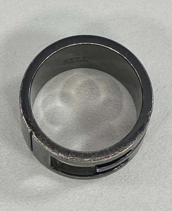 グッチ GUCCI ブランテッドＧリング カットアウト Gモチーフ Gロゴ コーティング メンズジュエリー・アクセサリー 指輪・リング シルバー 101goods-194
