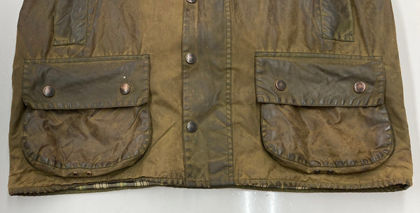 バブアー Barbour BEAUFORT ビューフォート 90s 90年代 3ワラント 英国製 ジャケット オイル ワックス  アウター 緑 C42/107CM コート 無地 カーキ 104MT-1948