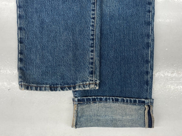 ダブルアールエル RRL 90s DENIM PANTS デニム パンツ ジップフライ ジーパン ジーンズ USA製 Ralph Lauren インディゴ 青 ロゴ R004 デニム ブルー 33/31 104MB-233