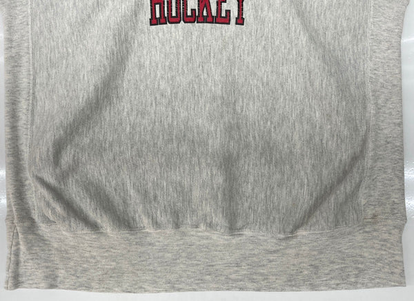チャンピオン Champion 90s 90年代 刺繍タグ REVERSE WEAVE リバースウィーブ  3段 カプセル ST.CLOUD HOCKEY 灰色 スウェット プリント グレー 2XLサイズ 104MT-2278