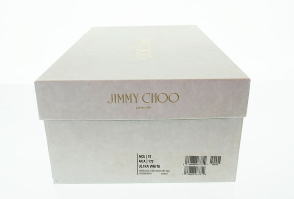 ジミーチュウ JIMMY CHOO スタースタッズ　レザースニーカー 白 J00009938541 メンズ靴 スニーカー ホワイト 41 103S-289