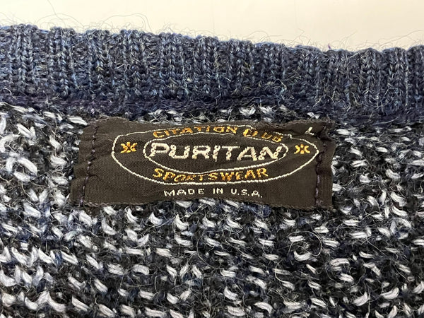 ヴィンテージ vintage PURITAN mohair knit モヘア ダイヤ ピューリタン セーター ブルー Lサイズ 101MT-3245