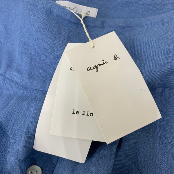 アニエスベー agnes b. ロングスカート リネンスカート 0761UAF9 スカート ブルー 201LB-102