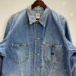 【曜日割引対象外】 リー Lee 90's 91-J 復刻 カバーオール デニム 412 ジャケット ブルー Lサイズ 201MT-4719 VB