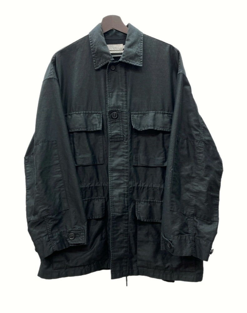 グラフペーパー Graphpaper 22ss Cotton Linen Moleskin Military Jacket モールスキン ミリタリー  ジャケット アウター 黒 GU221-30094 サイズ 0 ジャケット 無地 ブラック 104MT-933 | 古着通販のドンドンサガール