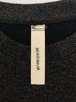 シンヤコヅカ SHINYA KOZUKA 24SS SHORT GIANT TEE ショート ジャイアント Tシャツ ロンT 長袖 ラメ カットソー 黒 240ISK66 ロンT 総柄 ブラック Mサイズ 104MT-1604