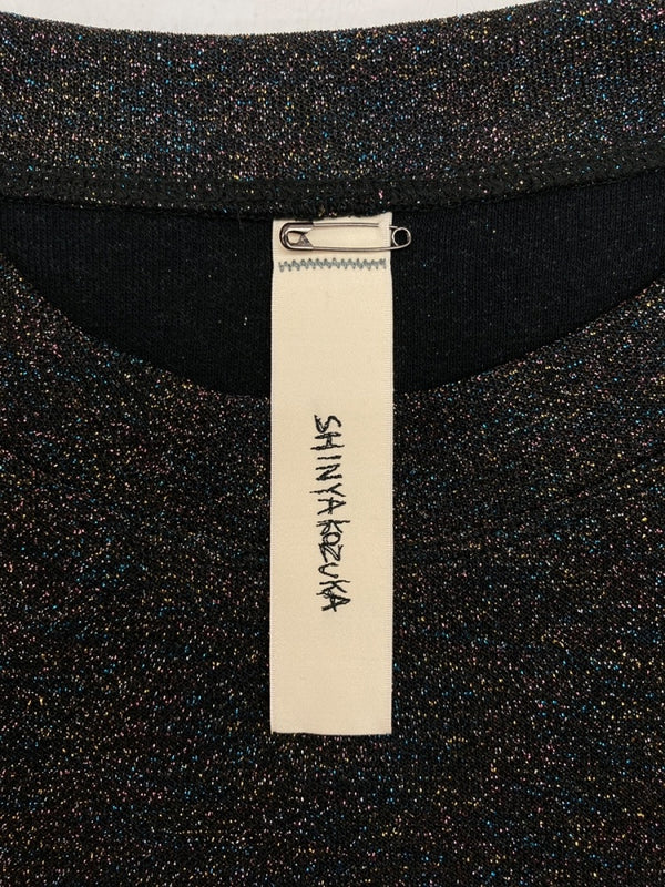 シンヤコヅカ SHINYA KOZUKA 24SS SHORT GIANT TEE ショート ジャイアント Tシャツ ロンT 長袖 ラメ カットソー 黒 240ISK66 ロンT 総柄 ブラック Mサイズ 104MT-1604