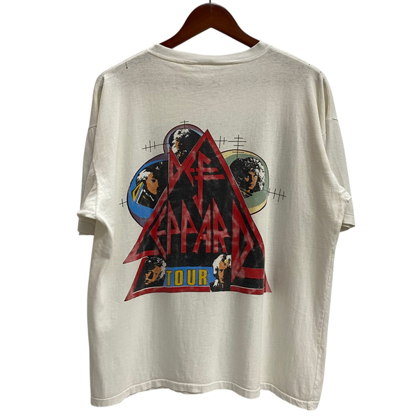 【曜日割引対象外】 ヴィンテージ vintage 90's DEF LEPPARD Hysteria USA製 ツアー Tシャツ ホワイト ONEサイズ 201MT-4087 VB