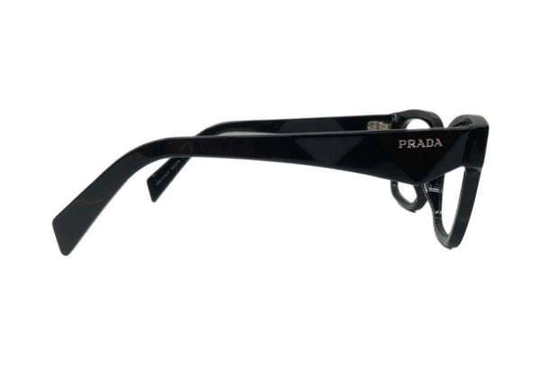 プラダ PRADA EYEGRASS 伊達メガネ ウエリントン型 アイウェア サングラス 眼鏡 黒 VPR A10-F 眼鏡・サングラス 眼鏡 ロゴ ブラック 104G-34