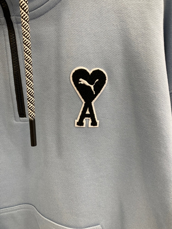 プーマ PUMA Ami Alexandre Mattiussi アミ HALF‐ZIP ハーフジップ スウェット 水色  535993-73 MENS XL スウェット ブルー LLサイズ 101MT-3675