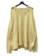 ダイリク DAIRIKU 21ss Thrift Thermal Tee サーマル Tシャツ ダメージ加工 オーバーサイズ ロンT 長袖 黄 21SS C-6 ロンT 無地 イエロー Lサイズ 104MT-1890