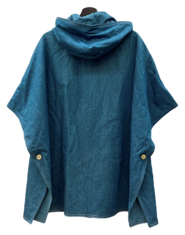 リーバイス Levi's 23SS DENIM FAMILY BASEBALL CAPE ベースボール ケープ ポンチョ リバーシブル フード ジャケット 青 ジャケット 無地 ブルー XLサイズ 104LT-249