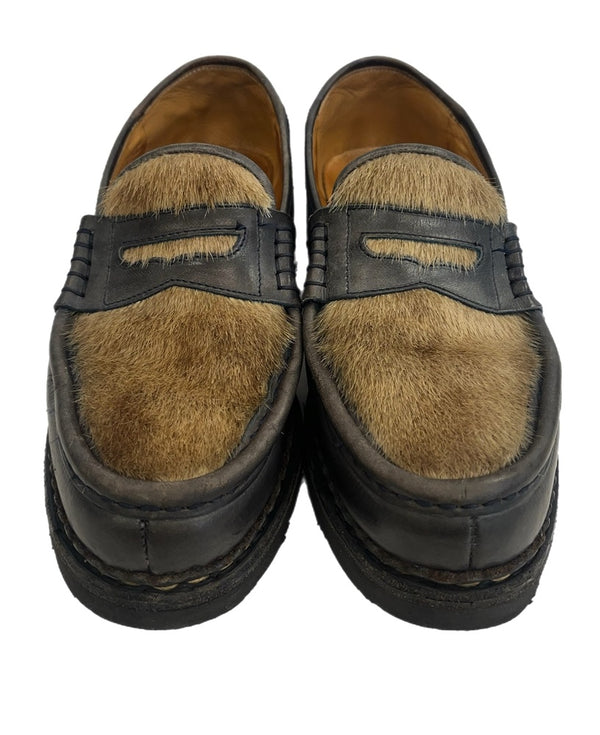 パラブーツ Paraboot International Gallery BEAMS インターナショナルギャラリービームス別注 レザーコインローファー ブラック系 メンズ靴 ローファー サイズ7 A 101sh-2095