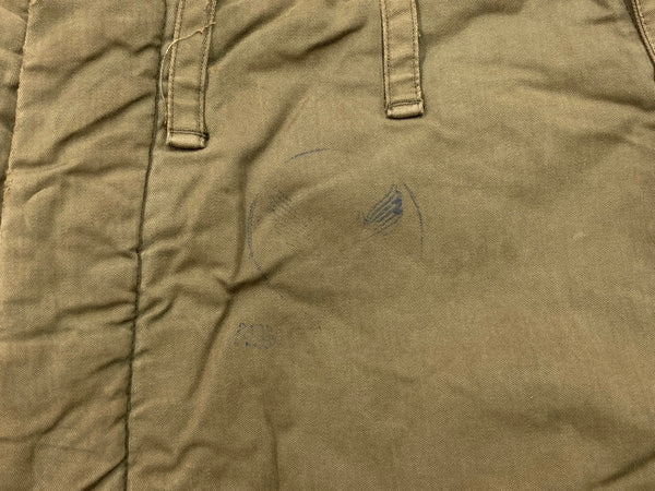 ミリタリー Military 40s 40年代 USAF アメリカ軍 TYPE A-9 フライトパンツ アルパカライナー 黒タグ  ワンポイント カーゴパンツ カーキ サイズ40 104MB-365