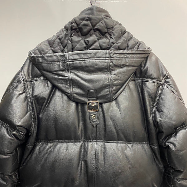 【曜日割引対象外】 ハーレーダビッドソン HARLEY-DAVIDSON レザーダウンジャケット 牛革 ジャケット ブラック Mサイズ 201MT-4498 VB