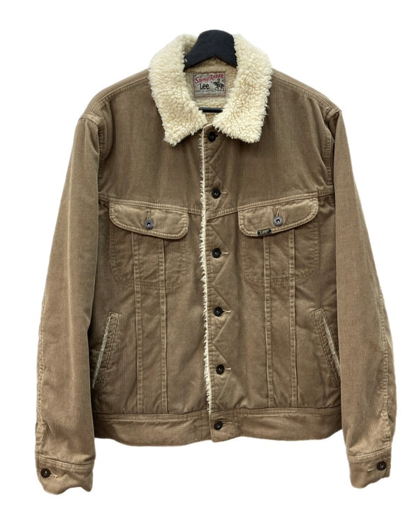 ステューシー STUSSY × LEE リー STUSSY RIDER ステューシー ライダー コーデュロイ ボア ジャケット 茶 LB0010 ジャケット ロゴ ブラウン Mサイズ 104MT-2053