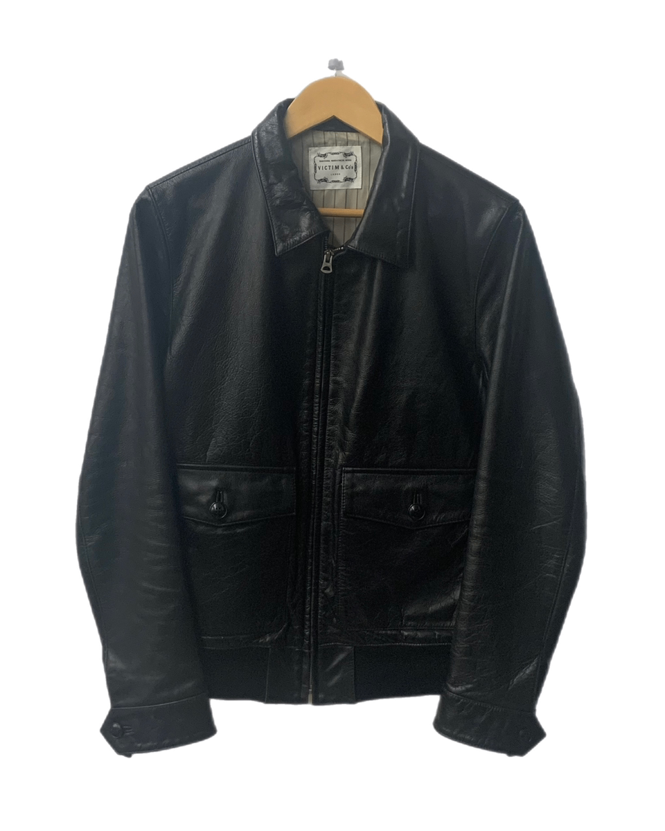 ヴィクティム VICTIM A-2 レザーフライトジャケット ライダース 牛革