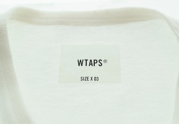 ダブルタップス WTAPS BANNER TEE ロゴ 半袖Tシャツ 白 211ATDT-CSM15 3 Tシャツ ホワイト 103MT-1076