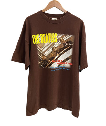 バンド band 90's 90年代 CRONIES The Beatles PLEASE PLEASE ME ビートルズ vinatge ヴィンテージ NADE IN USA アメリカ製 XL Tシャツ ブラウン LLサイズ 101MT-4228
