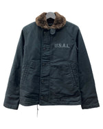 アルファインダストリーズ ALPHA INDUSTRIES N-1 DECK JACKET デッキ ジャケット ミリタリー ジップアップ 裏ボア 軍物 アウター 黒 20521-401 ジャケット ロゴ ブラック Sサイズ 104MT-1805