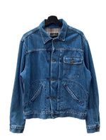 ダブルアールエル RRL 90s DENIM JACKET デニム ジャケット 三ツ星タグ USA製 シンチバック 裏地チェック Ralph Lauren 青 ジャケット ロゴ ブルー Sサイズ 104MT-1365