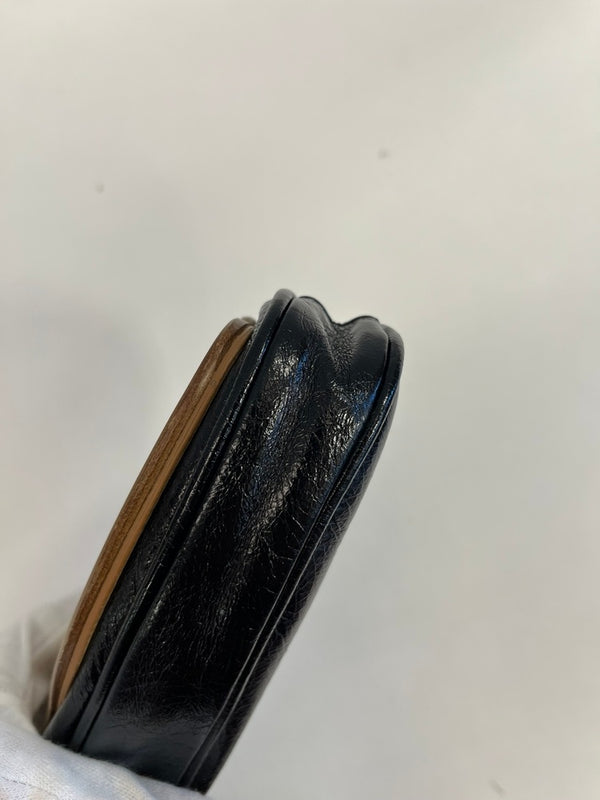 メゾン マルジェラ MAISON MARGIELA tabi ソールバッグ がま口 レザーバッグ 黒×シルバー バッグ レディースバッグ ショルダーバッグ・メッセンジャーバッグ ブラック 101bag-206