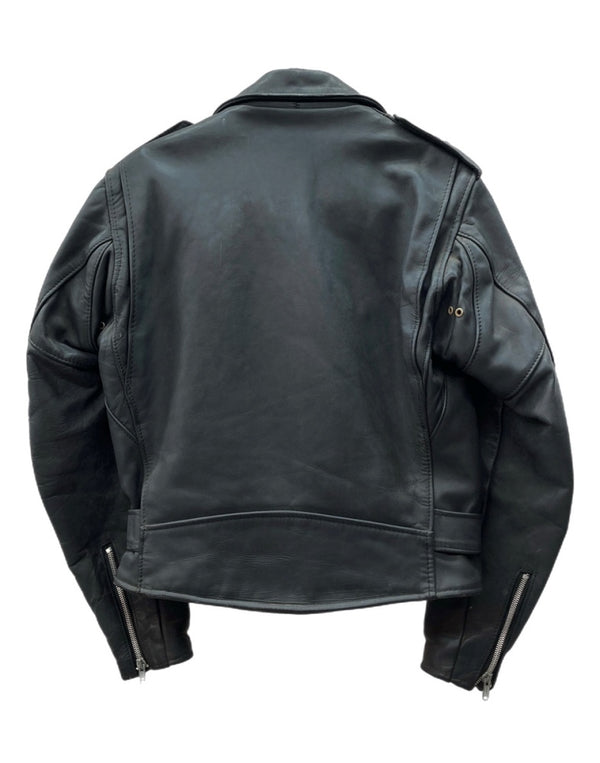 ショット SCHOTT DOUBLE RIDERS JACKET ダブル ライダース ジャケット ONESTAR 牛タグ ジップアップ バイカー アウター 黒 613 サイズ38 ジャケット 無地 ブラック 104MT-2227