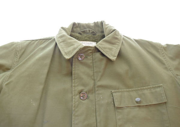 ミリタリーアイテム Military items 80s USNAVY A-2 デッキジャケット 後期 80s アメリカ海軍  8415-00-753-5612 ジャケット カーキ Mサイズ 103MT-2530