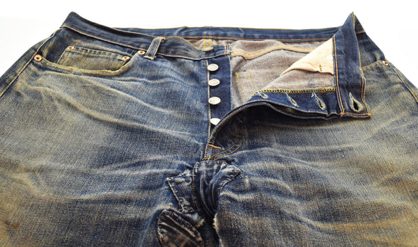 リーバイス Levi's 00's 2004年 501xx 1955年 復刻 USA製 アメリカ限定 ボタンフライ ボタン裏 R リペア デニム ブルー 35/34 103MB-595