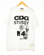 コムデギャルソン COMME des GARCONS CDGx STUSSY TEE コムデギャルソン シーディージー×ステューシー Tシャツ SH-T002 Tシャツ ロゴ ホワイト LLサイズ 103MT-228