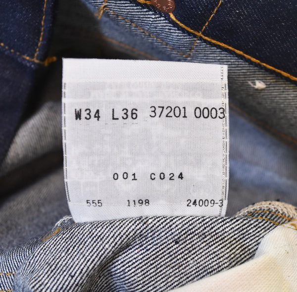 リーバイス Levi's 501XXC DEAD STOCK デッドストック アメリカ製 復刻 555 バレンシア 工場  LVC BIG E  98年製 90年代 90's 90s 37201-0003 デニム ブルー W34L36 103MB-601