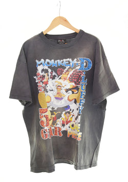 セントマイケル SAINT MICHAEL Vintage ビンテージ加工 プリント 半袖Tシャツ 黒 Tシャツ ブラック LLサイズ 103MT-2386