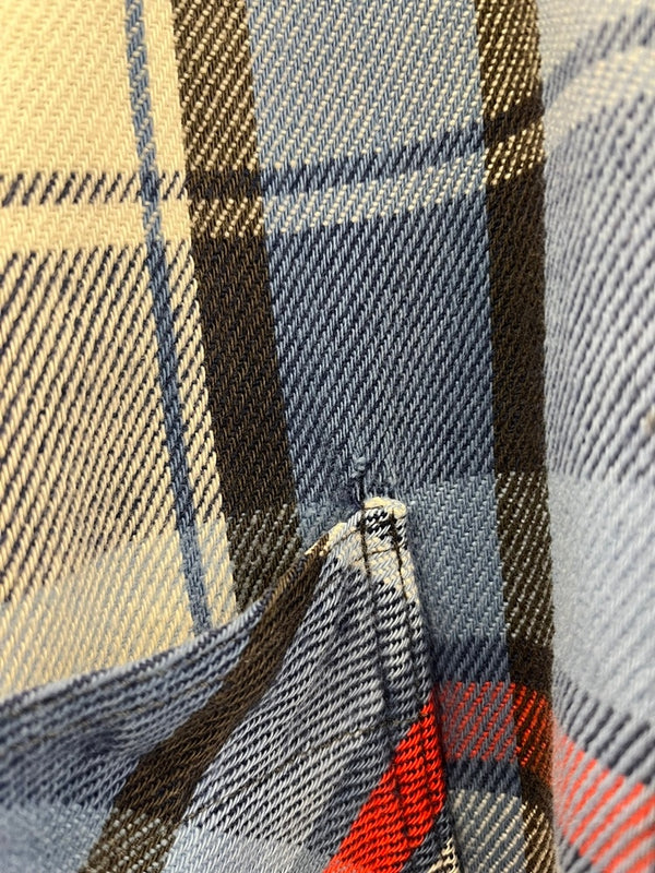 ビッグマック BIG MAC 80s～ ヴィンテージ Vintage コットン ネルシャツ チェックシャツ US古着 青 白 赤 XL 長袖シャツ ブルー LLサイズ 101MT-4090