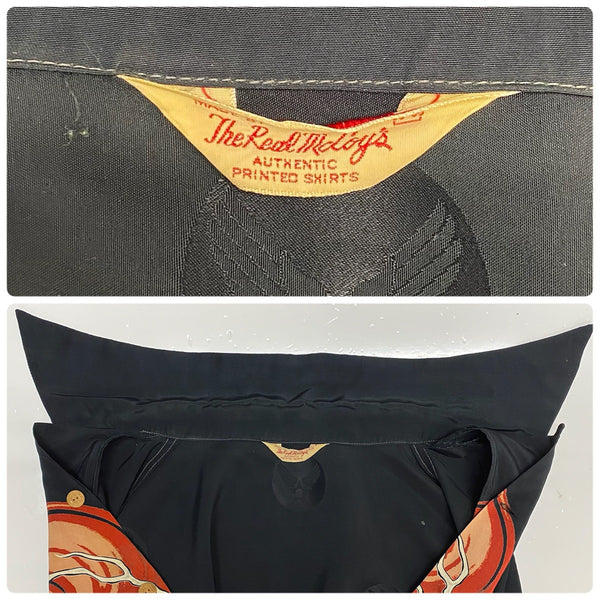 【曜日割引対象外】 リアルマッコイズ THE REAL McCOY'S レーヨン アロハシャツ 龍 虎柄 半袖シャツ ブラック Mサイズ 201MT-4249 VB