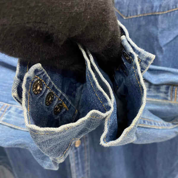 【曜日割引対象外】 リーバイス Levi's 90's 復刻 ショートホーン デニムウエスタンシャツ 日本製 54502-05 長袖シャツ ブルー Mサイズ 201MT-4393 VB